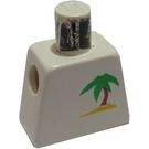 LEGO Hvit Minifigur Overkropp uten armer med Paradisa Palm Tre i Sand Mønster (973)