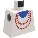 LEGO Weiß Minifig Torso ohne Arme mit rot Necklace und Blau Undershirt (973)