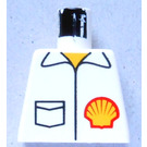 LEGO Valkoinen Pienoishahmo Vartalo ilman käsivarsia jossa Shell logo (973)