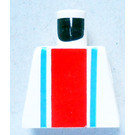 LEGO Weiß Minifig Torso ohne Arme mit Sport No. 18 auf Der Rücken (973)