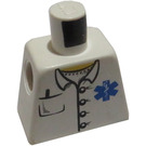 LEGO Wit Minifiguur Torso zonder armen met Wit Shirt Blauw Medi logo en Pocket met Pen (973)