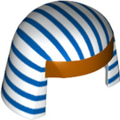 LEGO White Minifigure Hat with Blue Stripes (18959)