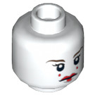 LEGO White Minifigure Head with a Red Dot on each Cheek and Lipstick Pattern (Recessed Solid Stud) (3626 / 10688)