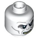 LEGO Weiß Minifigure Kopf mit Bared Zähne und Shadow around Augen (Sicherheitsbolzen) (3626 / 92859)