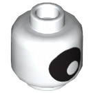 LEGO White Minifigure Head with black eye and white pupil (Recessed Solid Stud) (3626)