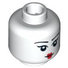 LEGO White Minifigure Head with Small Red Lips (Safety Stud) (3626 / 94559)