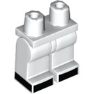 LEGO Weiß Minifigure Hüften und Beine mit gebogenen schwarzen Füßen (3815 / 26164)