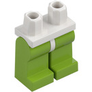 LEGO Weiß Minifigur Hüften mit Limette Beine (3815 / 73200)