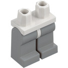 LEGO Biały Minifigurka Biodra z Medium Stone Szary Nogi (73200 / 88584)