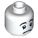 LEGO White Minifigure Mime Head with Sad Expression (Safety Stud) (3626 / 92116)