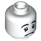 LEGO Vit Minifigur Mime Huvud med Sad Expression (Säkerhetsknopp) (3626 / 92116)