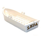 LEGO Wit Minifigure Row Boat met Oar Holders met LEDA Sticker (2551)