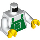 LEGO Wit Minifigure Torso Green Bib Overalls (973 / 76382)