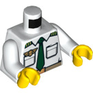 LEGO White Minifigure Torso Pilot's Shirt with Green Tie and Wings Pin (76382)