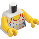 LEGO Blanco Minifigura Torso con Bathing Traje o Tank Parte superior con Estrellas (973 / 76382)