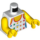 LEGO Wit Minifigure Torso met Bathing Suit Of Tank Top met Stars (973 / 76382)