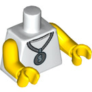 LEGO White Minifigure Torso with Dollar Sign Pendant (973 / 88585)