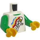 LEGO Bílá Minifigurka Trup s Spaceman a Zelená Undershirt bez vrásek na zádech (973 / 76382)