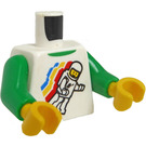 LEGO Wit Minifigure Torso met Spaceman en Green Undershirt zonder kreukels op de rug (973 / 76382)