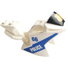 LEGO White Motorcycle Fairing with 06 Police and Gold Badge Sticker (18895)