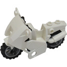 LEGO White Motorcycle with Black Chassis