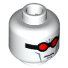 LEGO Weiß Mr. Freeze Minifigure Kopf mit Schwarz Glasses mit rot Lenses (Sicherheitsbolzen) (3626 / 56515)