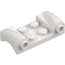 LEGO White Mudguard Plate 2 x 4 with Headlights and Curved Fenders (93590)