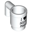LEGO White Mug with 'I (Heart) SOUTH PAWS' (3899 / 16979)