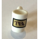 LEGO blanc Tasse avec Reddish Brown et Gold TVA logo (3899)