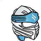 LEGO Weiß Ninjago Wrap mit Medium Azure Headband und Weiß Ninjago Logogram