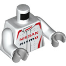 LEGO Wit Nissan NISMO Bestuurder Minifiguur Torso (973 / 76382)