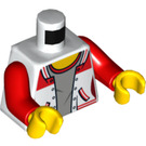 LEGO White Open Jacket with Red Arms and '8' on Back Female Torso (973 / 76382)