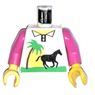 LEGO Weiß Palmtree und Pferd Shirt Torso (973)