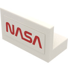 LEGO blanc Panneau 1 x 2 x 1 avec 'NASA' Autocollant avec coins carrés (4865)