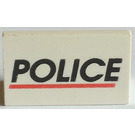 LEGO Panel 1 x 2 x 1 with 'POLICE' with Square Corners (4865)