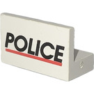 LEGO White Panel 1 x 2 x 1 with 'POLICE' with Square Corners (4865)