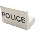 LEGO White Panel 1 x 2 x 1 with Police with Square Corners (4865)