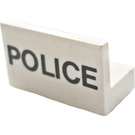 LEGO blanc Panneau 1 x 2 x 1 avec Police avec coins carrés (4865)