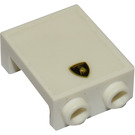 LEGO blanc Panneau 1 x 2 x 2 avec Lamborghini Emblem Autocollant avec supports latéraux, tenons creux (6268)