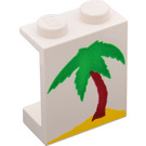 LEGO White Panel 1 x 2 x 2 with Palm Tree & Sand without Side Supports, Solid Studs (4864)