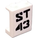 LEGO Wit Paneel 1 x 2 x 2 met SWAT Team ST 43 Sticker met zijsteunen, holle noppen (6268)