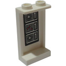 LEGO White Panel 1 x 2 x 3 with Controls 8639 Sticker with Side Supports - Hollow Studs (74968)