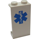 LEGO White Panel 1 x 2 x 3 with EMT Star of Life Pattern without Side Supports, Solid Studs (2362)