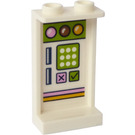 LEGO Weiß Panel 1 x 2 x 3 mit Eis Machine Panel Aufkleber mit Seitenstützen - Hohlbolzen (35340)