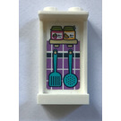 LEGO Wit Paneel 1 x 2 x 3 met Kitchen Utensils en Eten Jars Sticker met zijsteunen - holle noppen (35340)