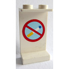 LEGO blanc Panneau 1 x 2 x 3 avec No Smoking Autocollant sans supports latéraux, tenons pleins (2362)