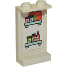 LEGO Weiß Panel 1 x 2 x 3 mit Shelves, First Aid Kit und Drugs Aufkleber mit Seitenstützen - Hohlbolzen (35340)