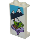 LEGO blanc Panneau 1 x 2 x 3 avec snow capped mountains, cup et cookie Autocollant avec supports latéraux - tenons creux (35340)