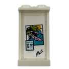 LEGO Weiß Panel 1 x 2 x 3 mit Surfing Poster Aufkleber mit Seitenstützen - Hohlbolzen (35340)