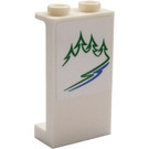 LEGO White Panel 1 x 2 x 3 with Trees and River (Left) Sticker with Side Supports - Hollow Studs (35340)